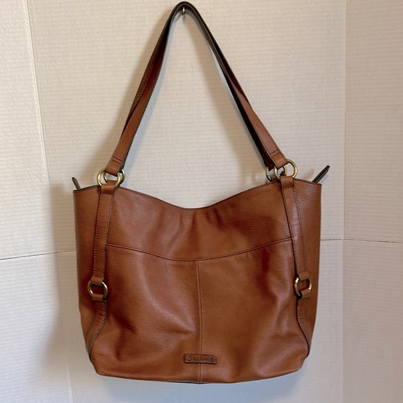 Fossil Handbags - Fossil tote, brown cow hide leather.  Pre owned in excellent condition